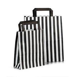 Black Candy Stripe Paper Carrier Bags