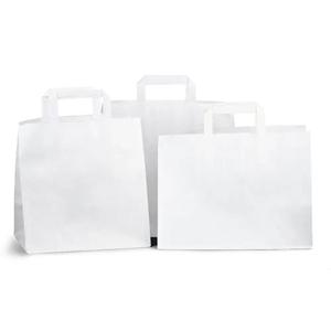 White Patisserie Carrier Bags with Flat Handles