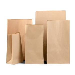 Block Bottom Brown Kraft Bags - 7"(W) x 14"(H) + 4.5"(G)