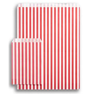 Red Candy Stripe Paper Bags - 7" x 9"