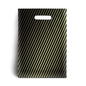 Black and Gold Stripe Degradable Plastic Carrier Bags