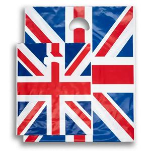 Union Jack Print Degradable Plastic Carrier Bags