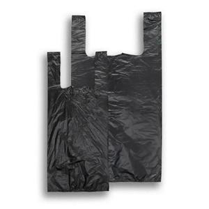 Recycled Black Vest Style Plastic Carrier Bags