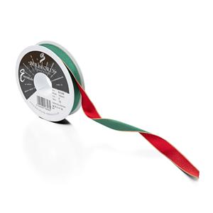 Red and Green Double Sided Ribbon - 15m reel