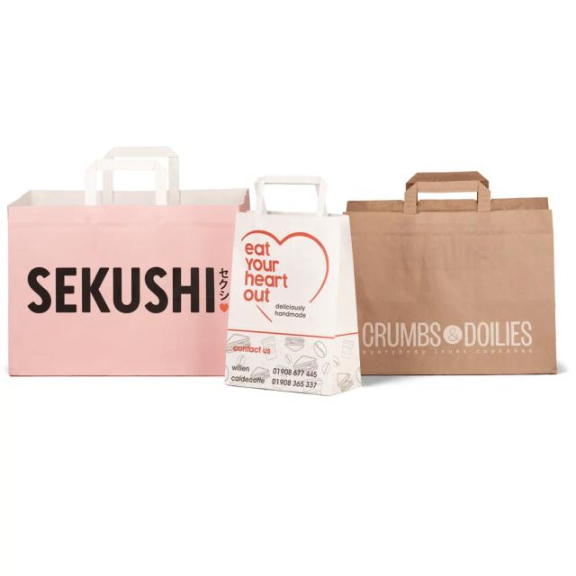 Branded Flat Handle Paper Bags