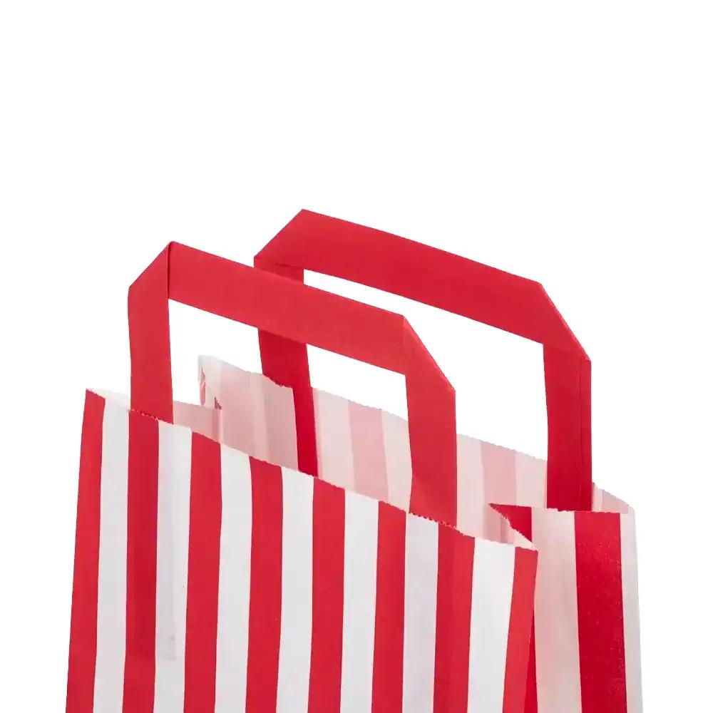 Red Candy Stripe Paper Carrier Bags