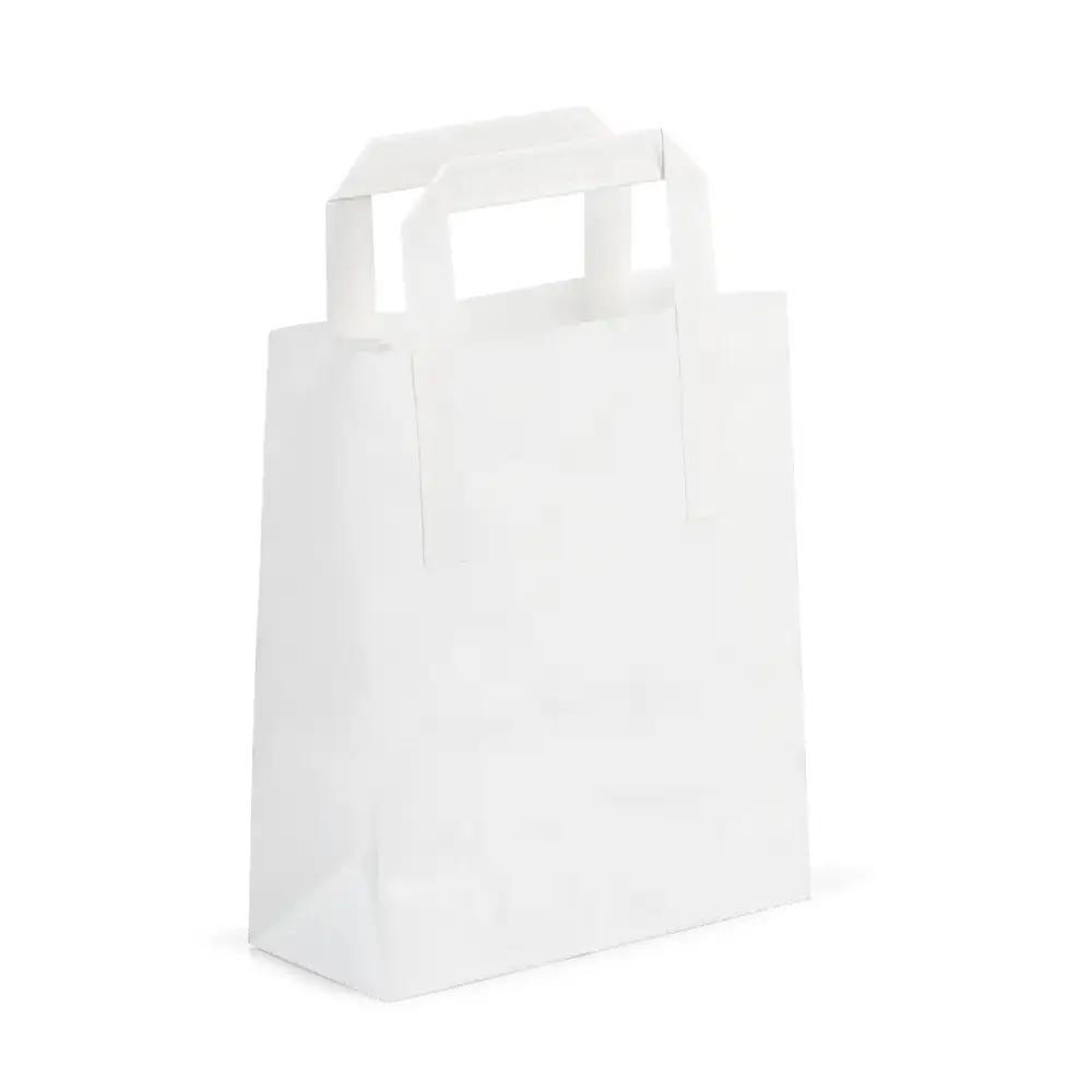 Premium White Paper Carrier Bags with Internal Flat Handles