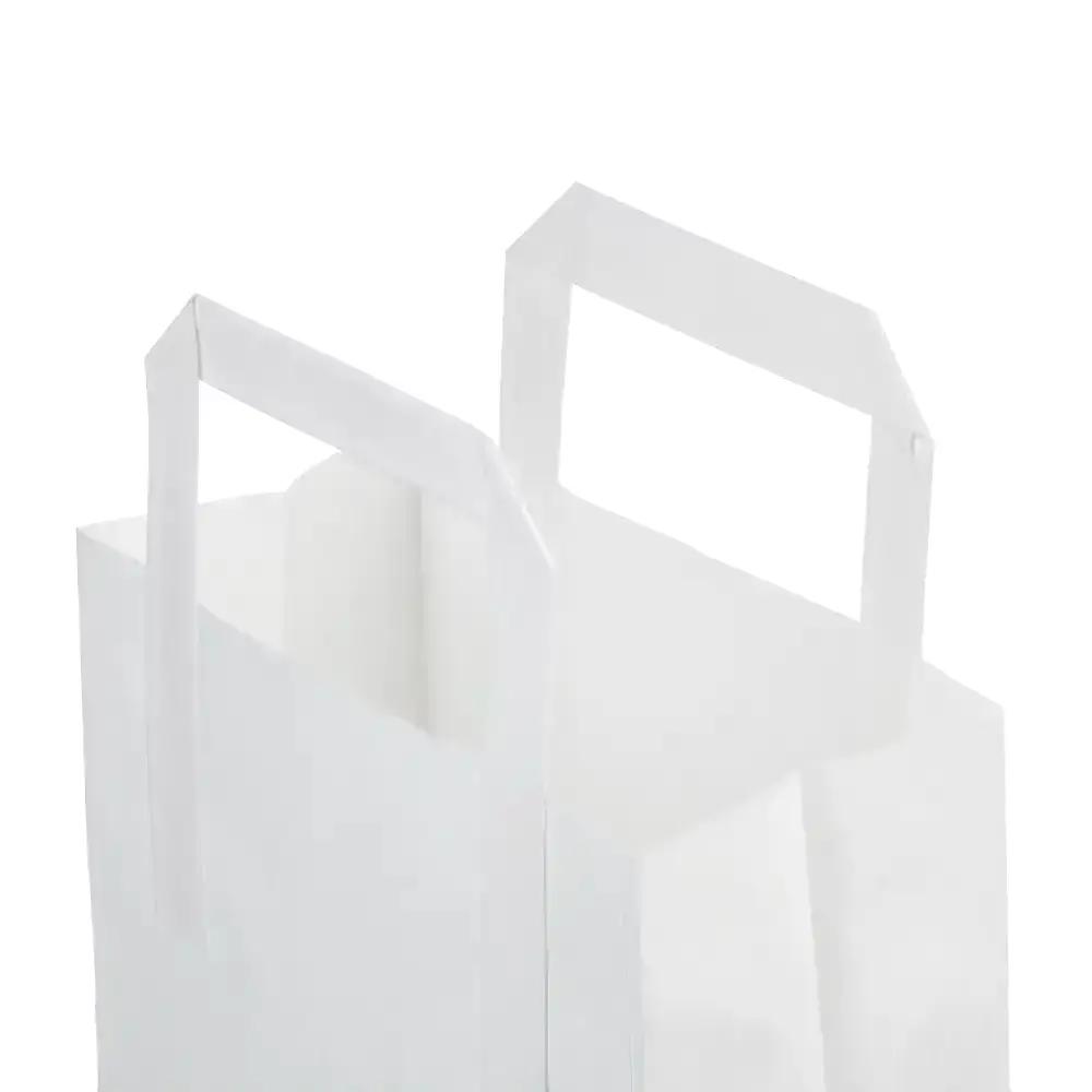 White Paper Carrier Bags with Flat Handles