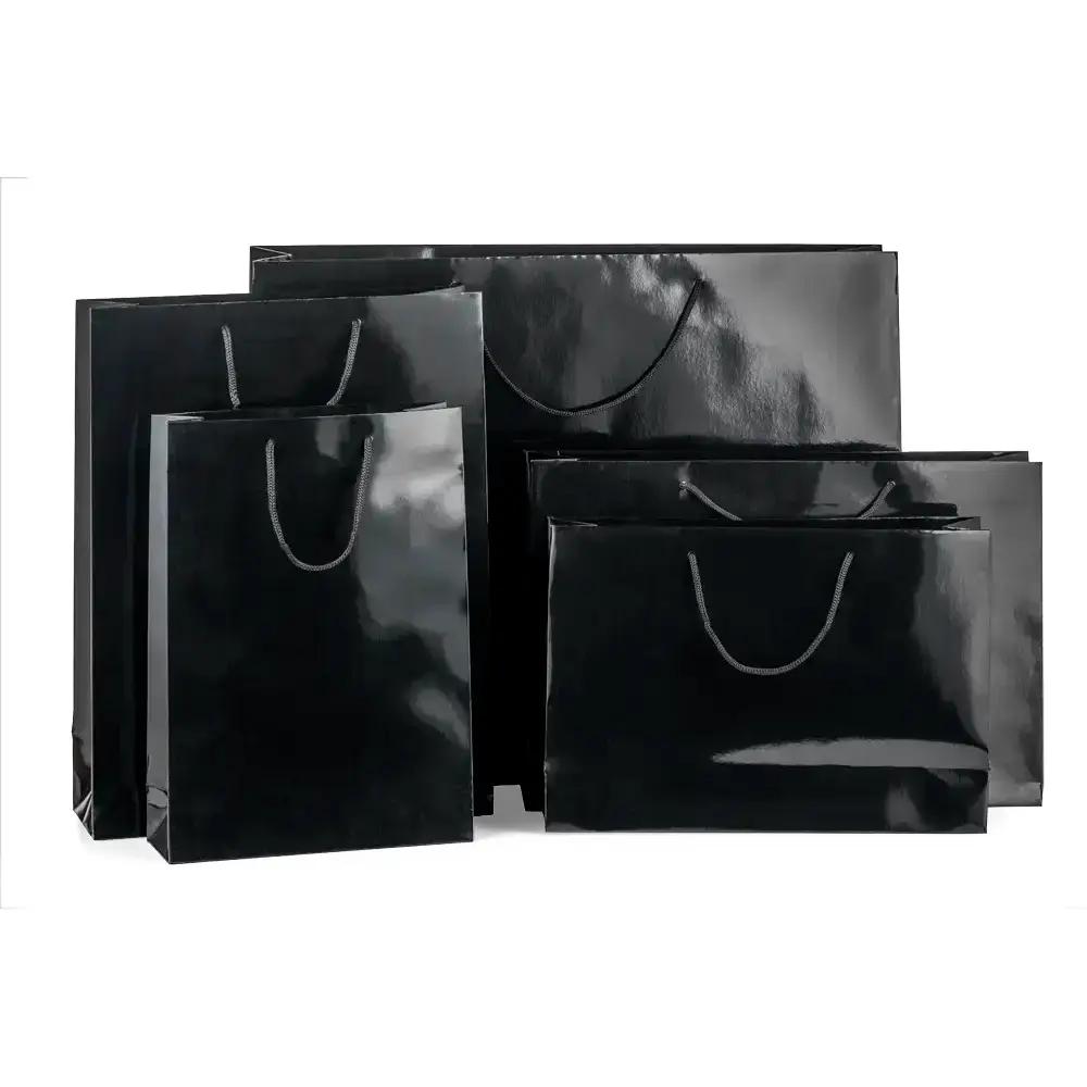 Black Gloss Boutique Paper Bags