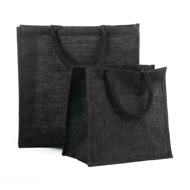 Black Jute Bags with Luxury Padded Handles