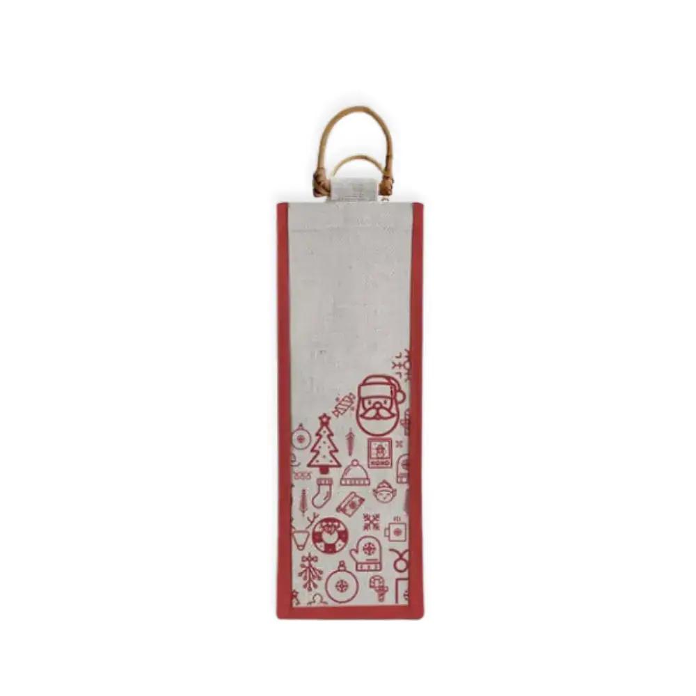 Iconic Christmas One Bottle Jute Bags