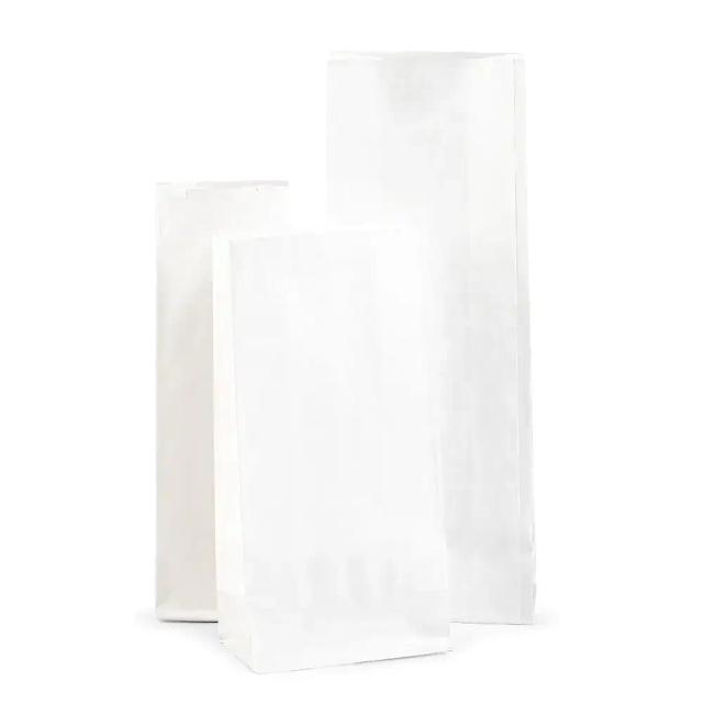 White Kraft Block Bottom Paper Bags