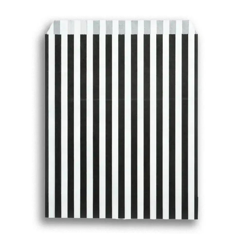 Black Candy Stripe Paper Bags