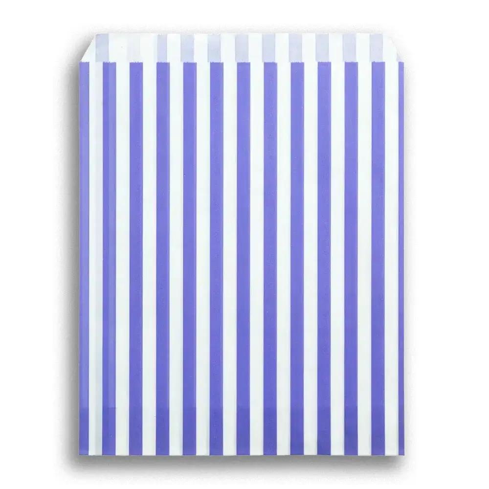 Purple Candy Stripe Paper Bags