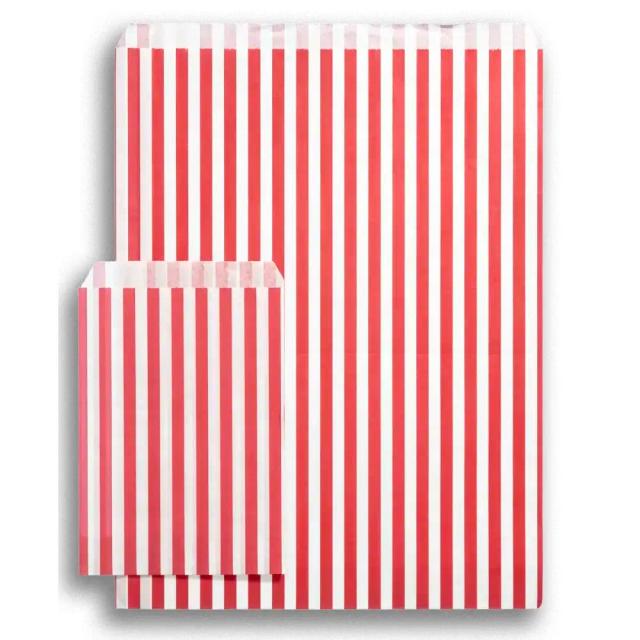 Red Candy Stripe Paper Bags