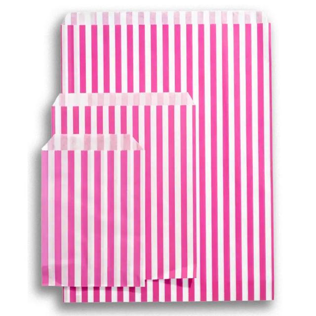 Pink Candy Stripe Paper Bags