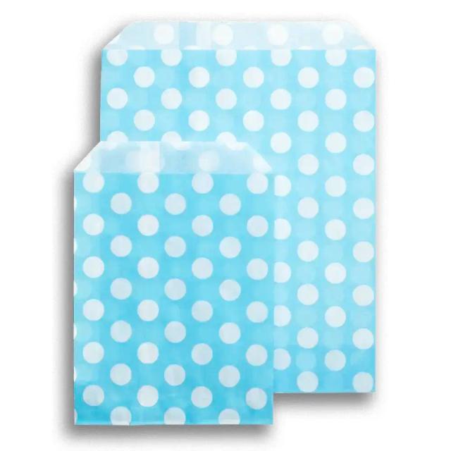 Light Blue Polka Dot Paper Bags