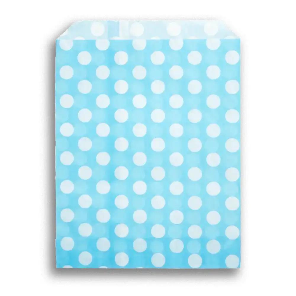 Light Blue Polka Dot Paper Bags