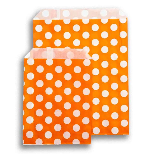 Orange Polka Dot Paper Bags