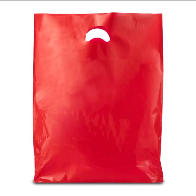 Red Biodegradable Plastic Carrier Bags