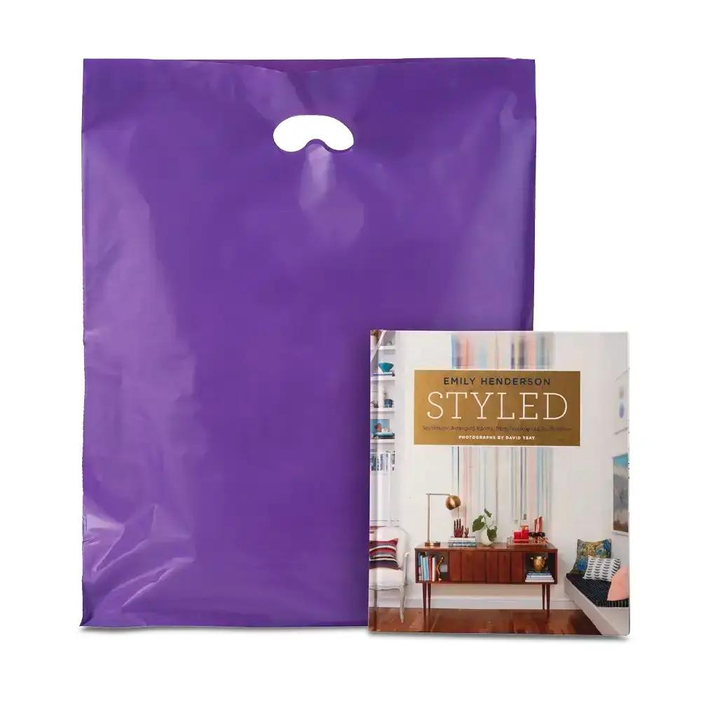 Purple Biodegradable Plastic Carrier Bags