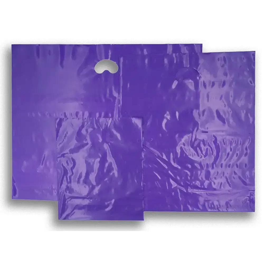 Purple Biodegradable Plastic Carrier Bags