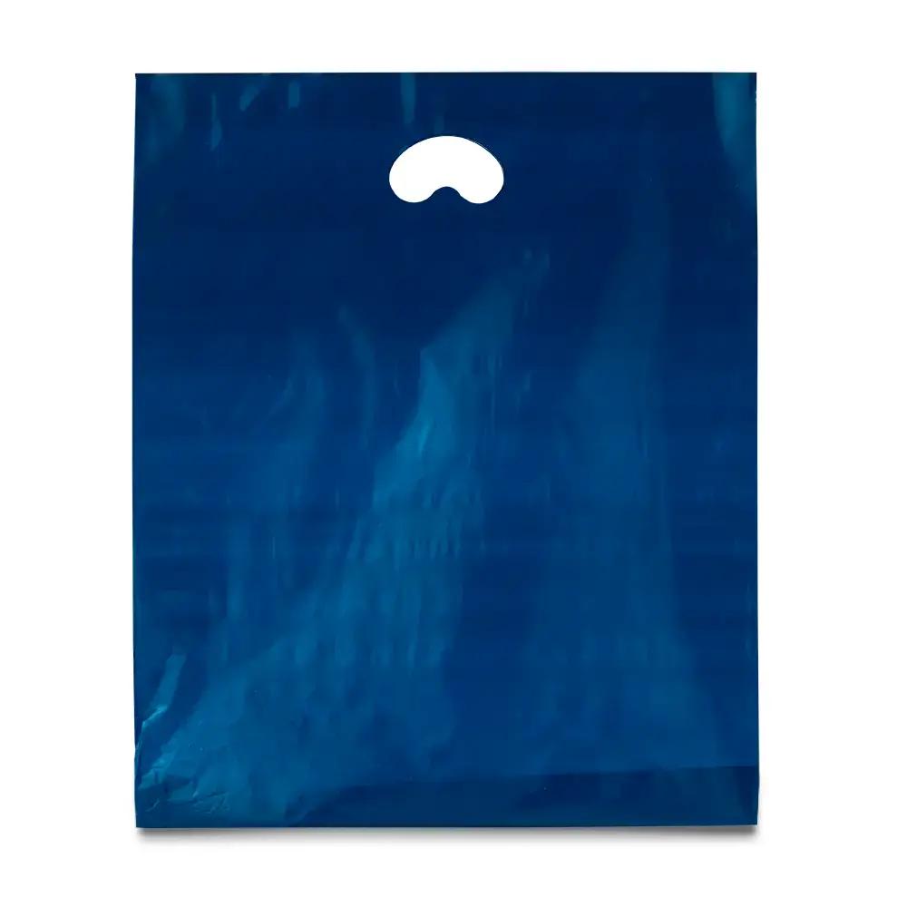 Navy Blue Biodegradable Plastic Carrier Bags