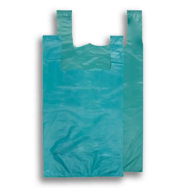 Recycled Green Vest Style Plastic Carrier Bags