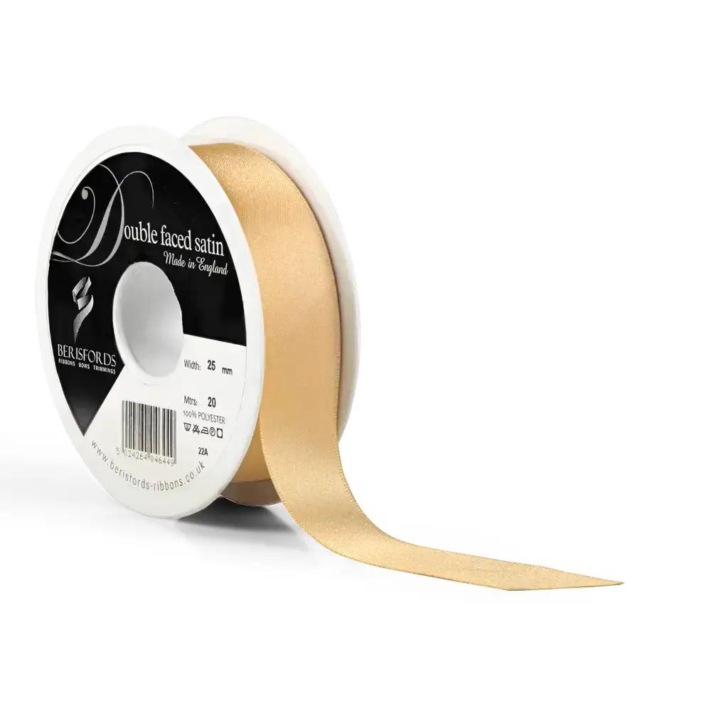 Honey Gold Double Satin Ribbon - 20m reel