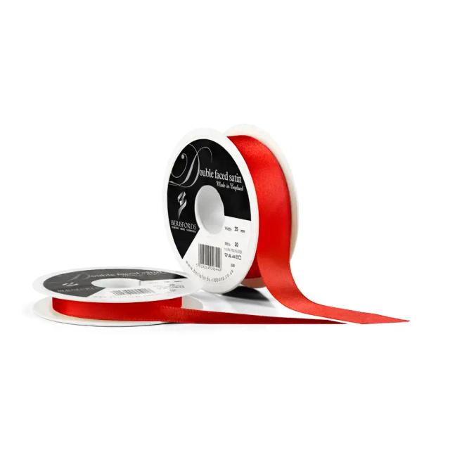 Red Double Satin Ribbon - 20m reel