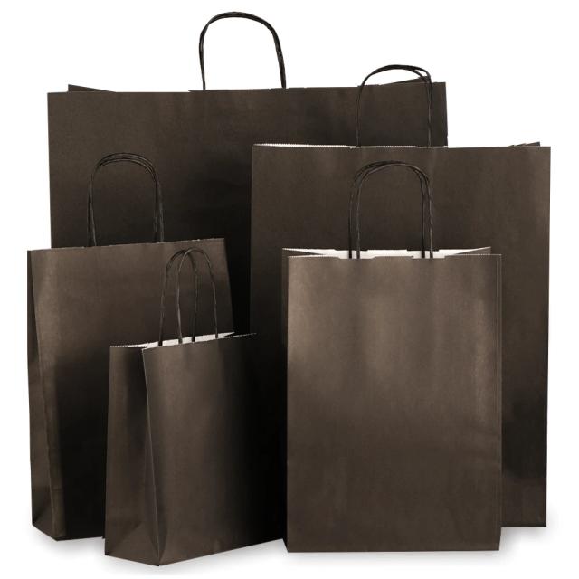 Black Paper Carrier Bags with Twisted Handles