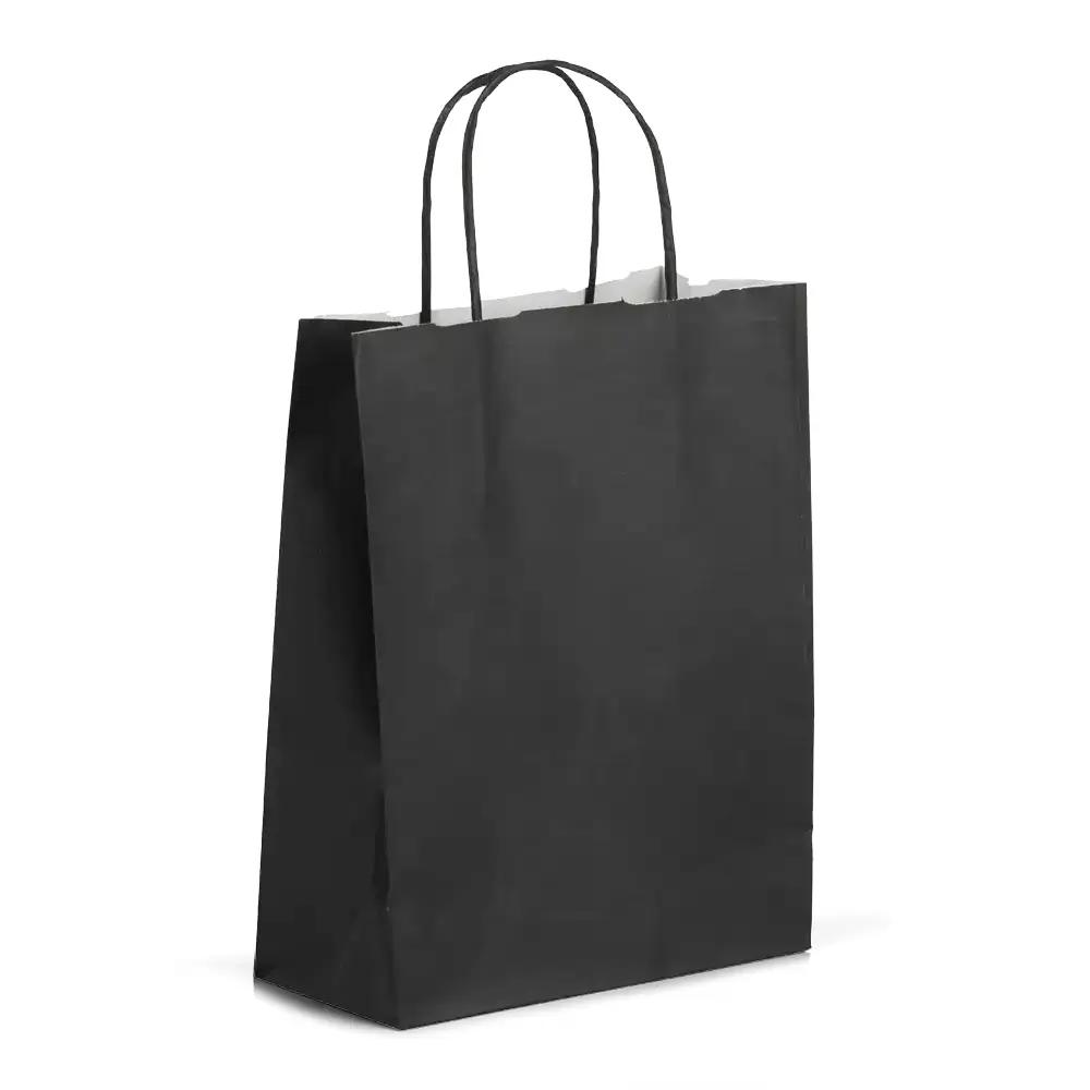 Black Premium Italian Paper Carrier Bags with Twisted Handles