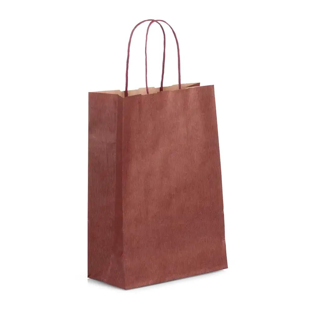 Burnt Red Premium Italian Paper Carrier Bags with Twisted Handles