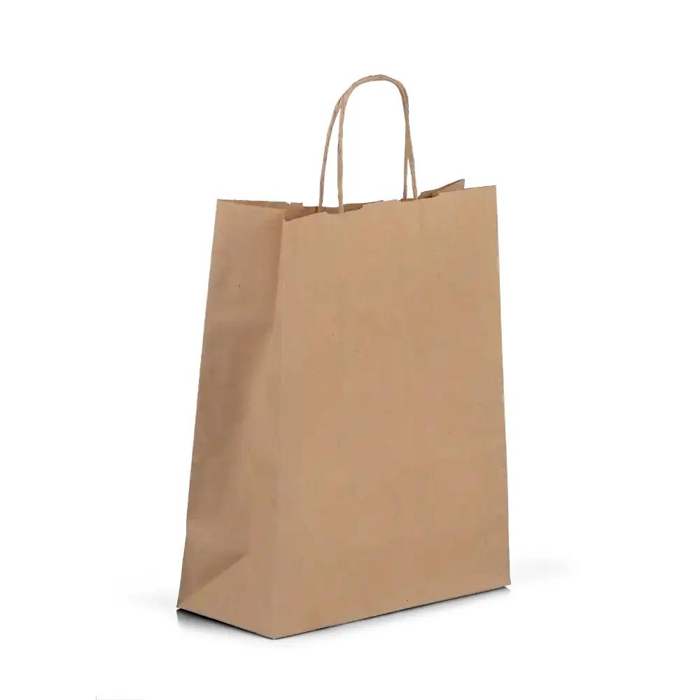 Recycled Brown (Unribbed) Paper Carrier Bags with Twisted Handles - Value Range