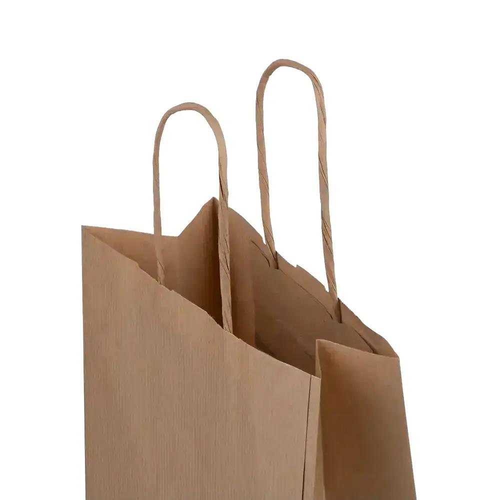 Recycled Brown (Unribbed) Paper Carrier Bags with Twisted Handles - Value Range