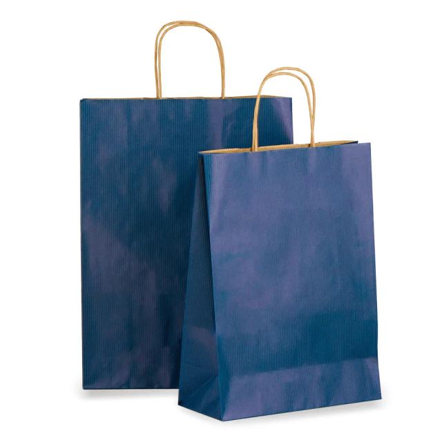 Dark Blue Paper Carrier Bags with Twisted Handles