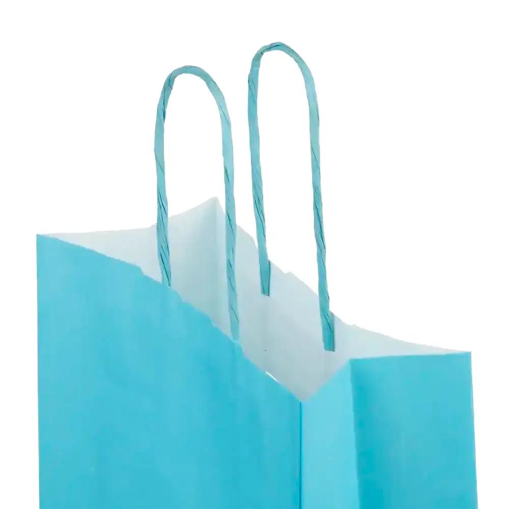 Light Blue Premium Italian  Paper Carrier Bags with Twisted Handles