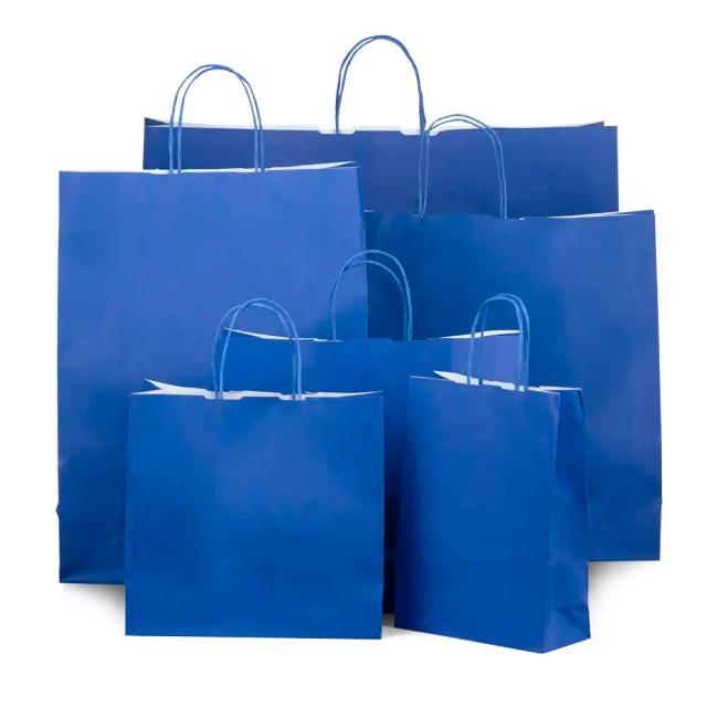 Ocean Blue Premium Italian Paper Carrier Bags with Twisted Handles