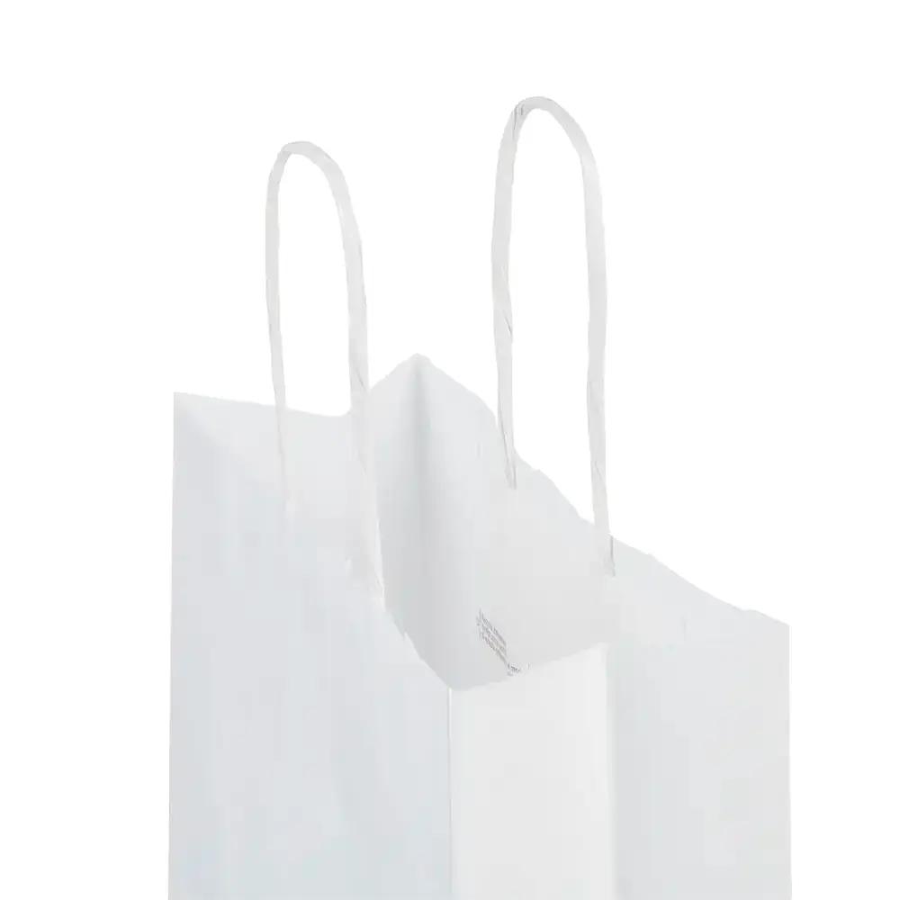 Italian White Paper One Bottle Bag with Twisted Handles