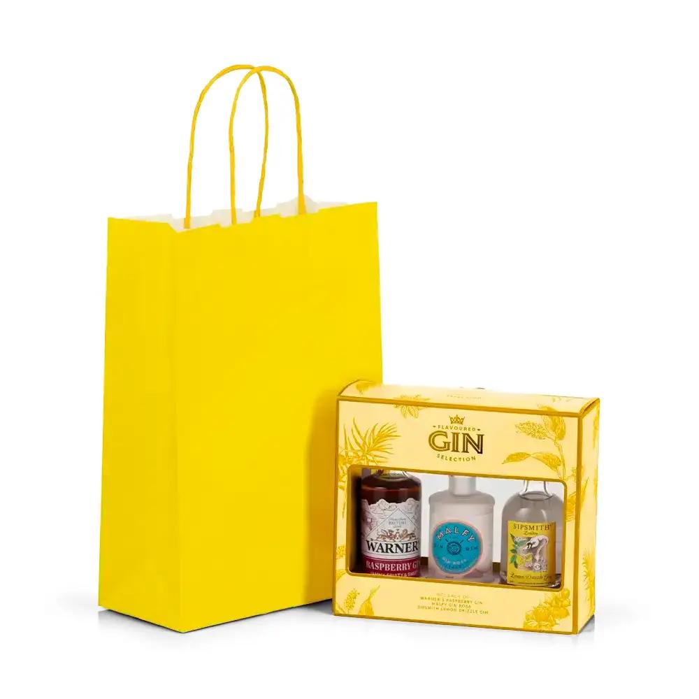 Yellow Premium Italian Paper Carrier Bags with Twisted Handles