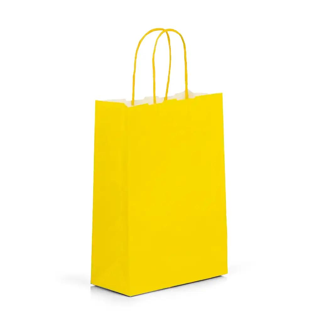 Yellow Premium Italian Paper Carrier Bags with Twisted Handles