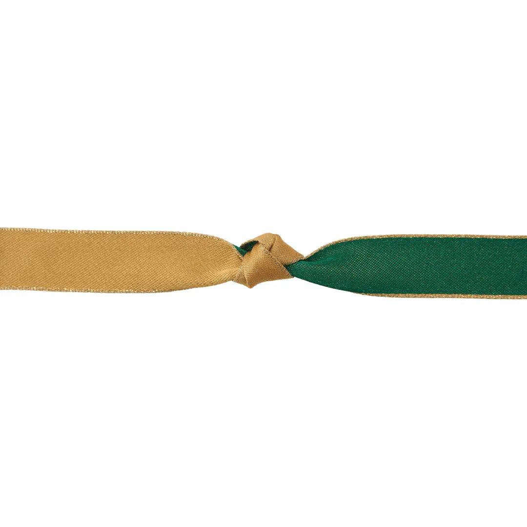 Green and Gold Double Sided Ribbon