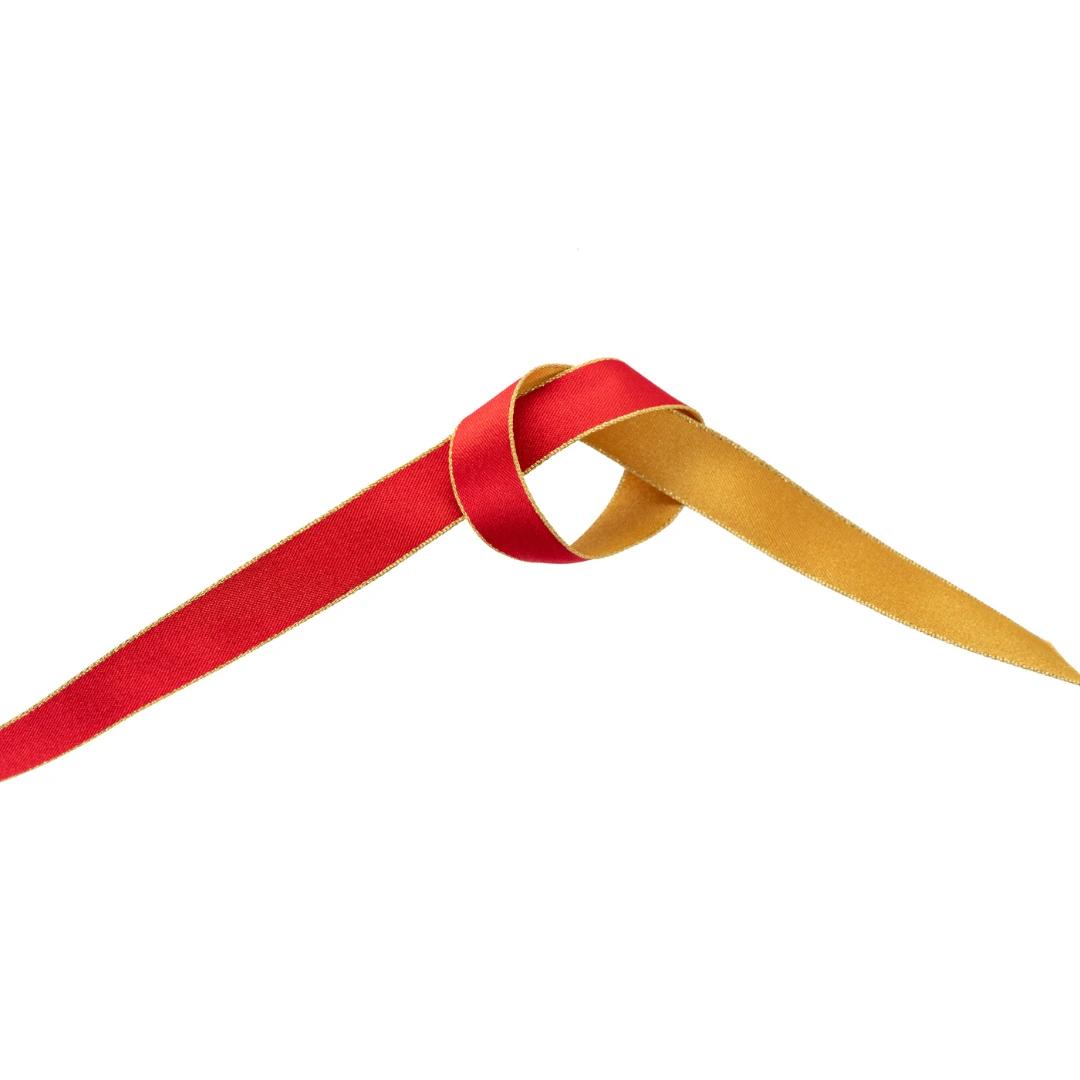 Red and Gold Double Sided Ribbon