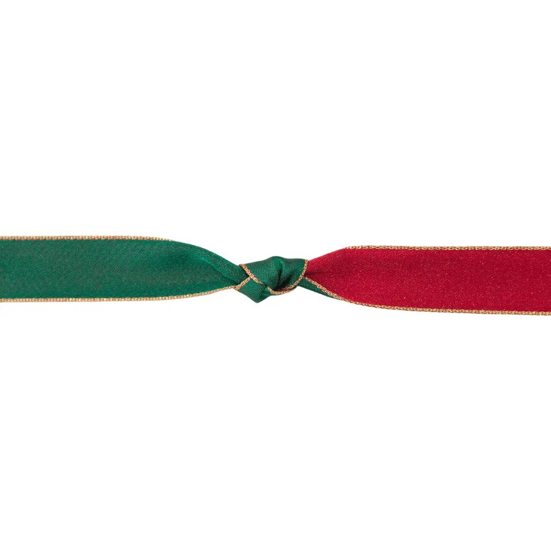 Red and Green Double Sided Ribbon