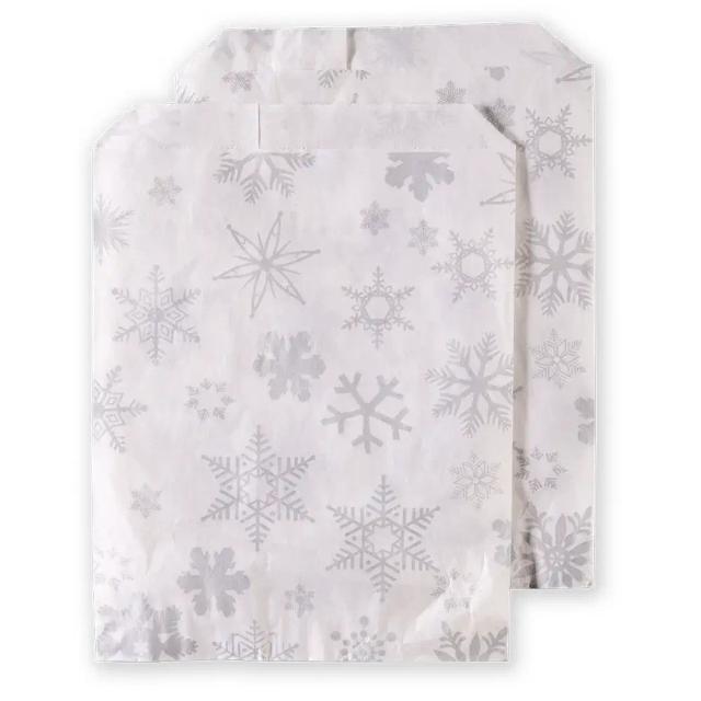 Silver Snowflake Paper Christmas Counter Bags