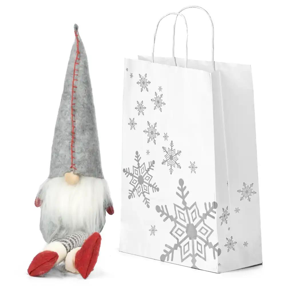 Silver Snowflake Premium Christmas Carrier Bags