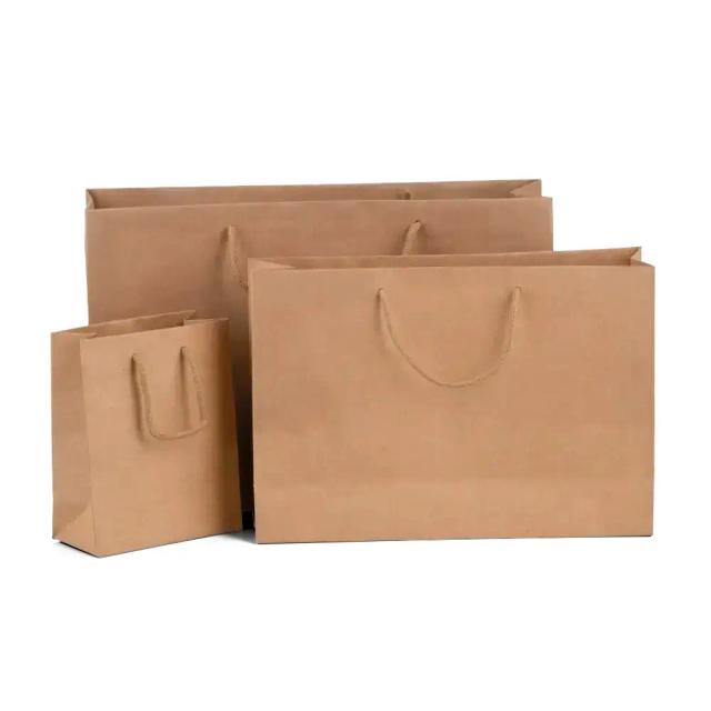 Branded Brown Kraft Rope Handle Carrier Bags