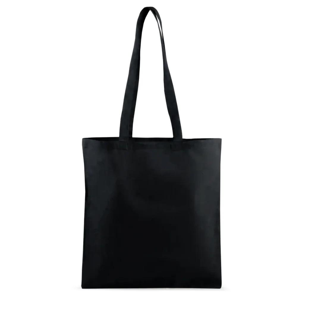 Personalised Black Cotton Shopping Bags