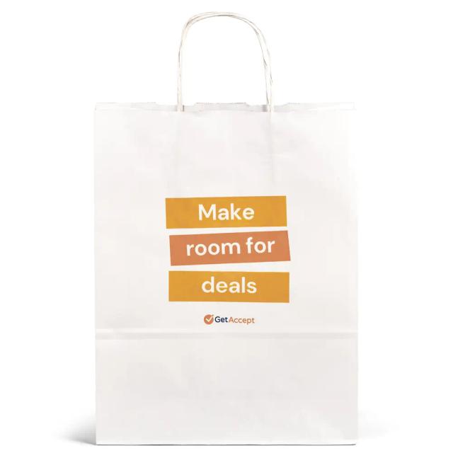 White Branded Paper Carrier Bags - Full Colour