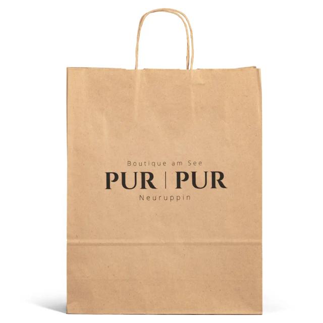 Brown Branded Paper Bags with Twisted Handles